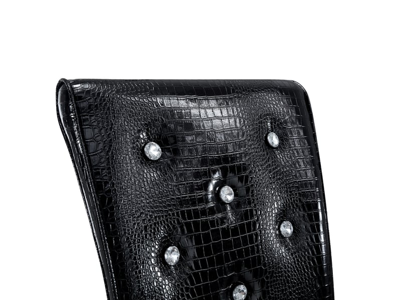  Lot de 2 chaises de salle à manger,avec pieds métalliques,pvc et métal doré,noir  - Conforama E