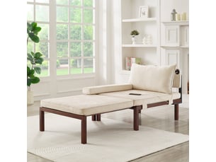 Canapé 2 places, transformable en lit, avec ports usb, avec coussins, en velours, coloris beige, l176 x p82 x h79 cm, gain de place