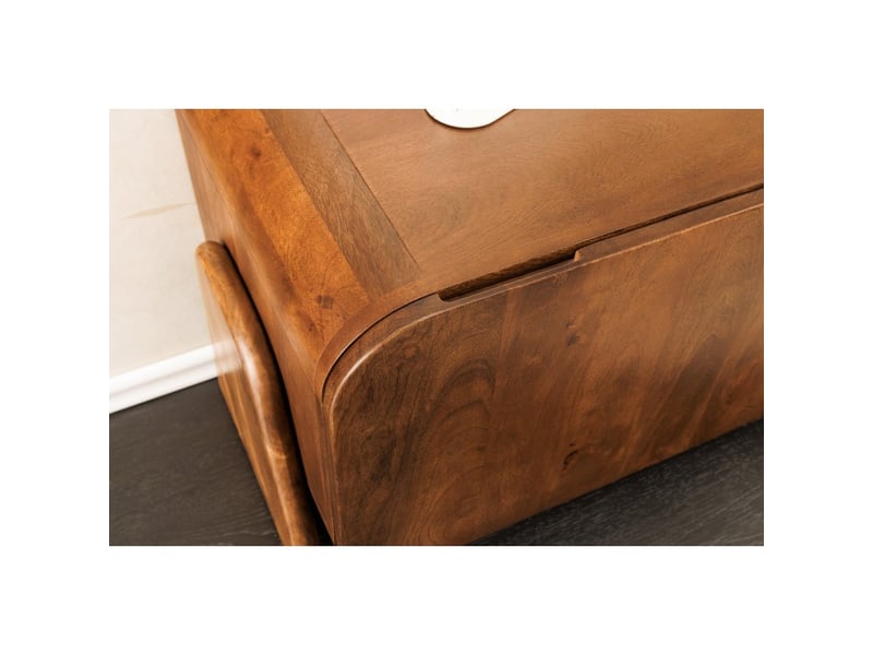  Meuble tv 160 cm bois massif marron – collection natura  - Conforama E