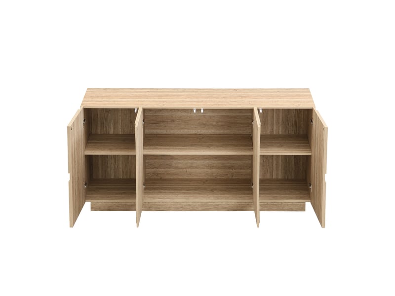  Buffet en panneau de particules naturel, 160 x 40 x 80 cm  - Conforama W