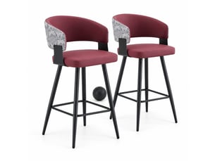 Lot de 2 chaises de salle à manger,46x47x94,5 cm,avec accoudoirs,similicuir,rouge
