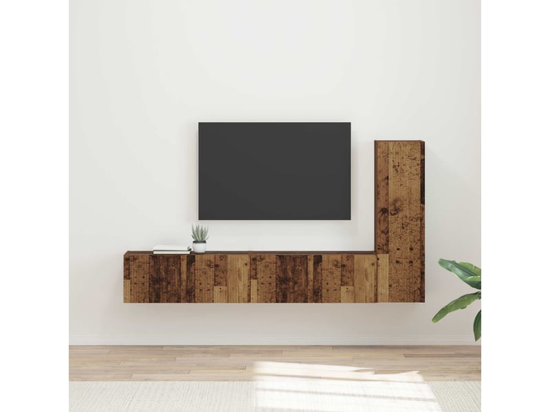  Ensemble meuble tv - banc tv - meuble de rangement 3 pcs bois ancien bois d'ingénierie  - Conforama B