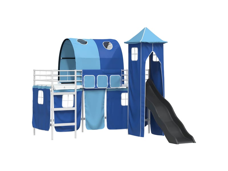  Cadre de lit superposé pour enfants - lit jeune blanc et bleu 90 x 190 cm  - Conforama D