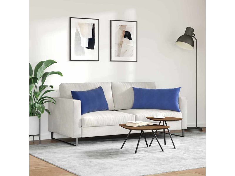  Lot de 2 coussins de canapé, coussins décoratifs bleu police 80 x 40 cm cf59024  - Conforama D