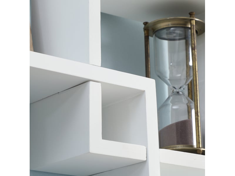  Rangement mural 49,5x10,2x86 cm 5 cubes et 9 compartiments bois blanc  - Conforama D