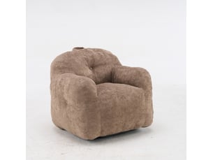 Fauteuil pouf 95x95x79 cm avec accoudoirs kaki