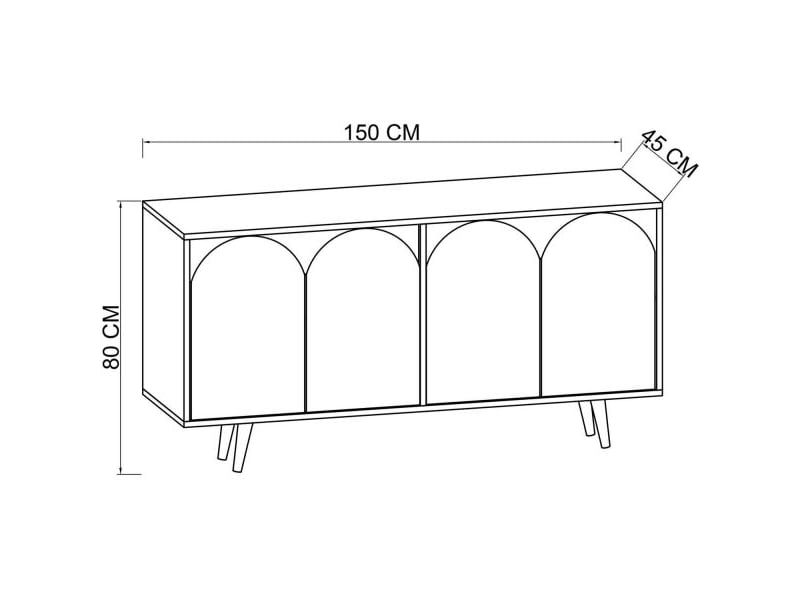  Buffet 4 portes en aggloméré venezia anthracite et chêne  - Conforama C