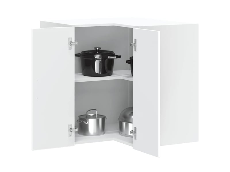  Meuble de rangement, armoire murale d'angle de cuisine kalmar blanc bois ingénierie  - Conforama C