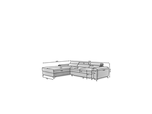 Canapé d'angle gauche fixe <strong></strong> <strong></strong> 3 places Polyester beige avec coffre de rangement