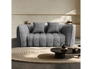 Canapé droit fixe <strong>LEXZURN</strong> <strong></strong> 2 + 1 places Velours gris