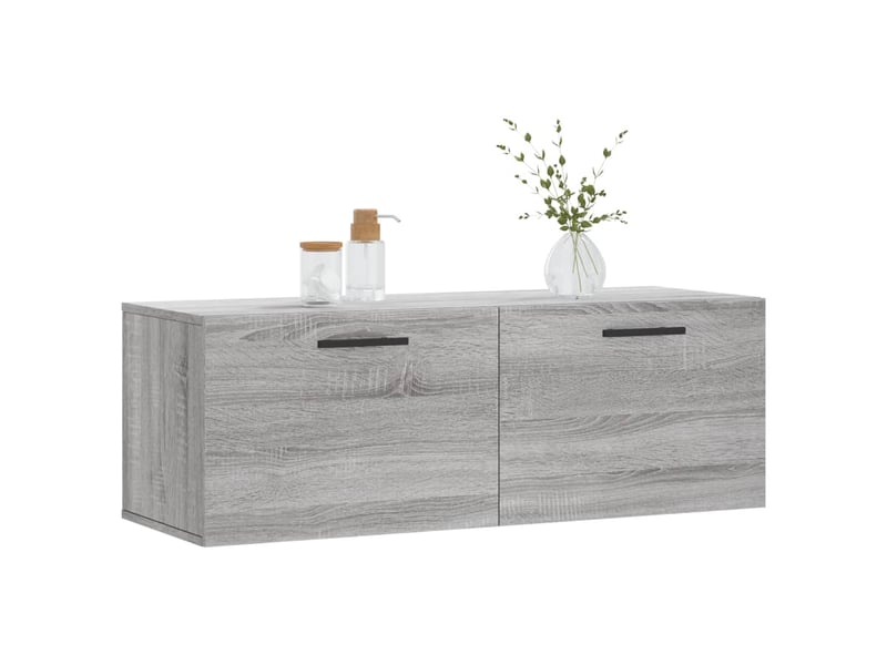  Armoire murale salon sonoma gris 100x36,5x35cm bois d'ingénierie shl1626  - Conforama C