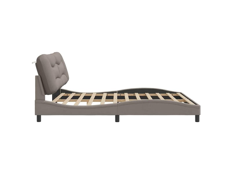 Lit double- lit adulte - cadre de lit sans matelas hvar taupe 200x200 cm tissu - Conforama D