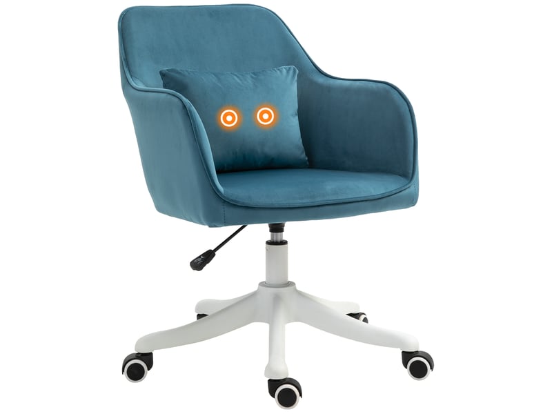  Fauteuil de bureau, chaise bureau, polyester, 55x70x86cm, bleu  - Conforama B