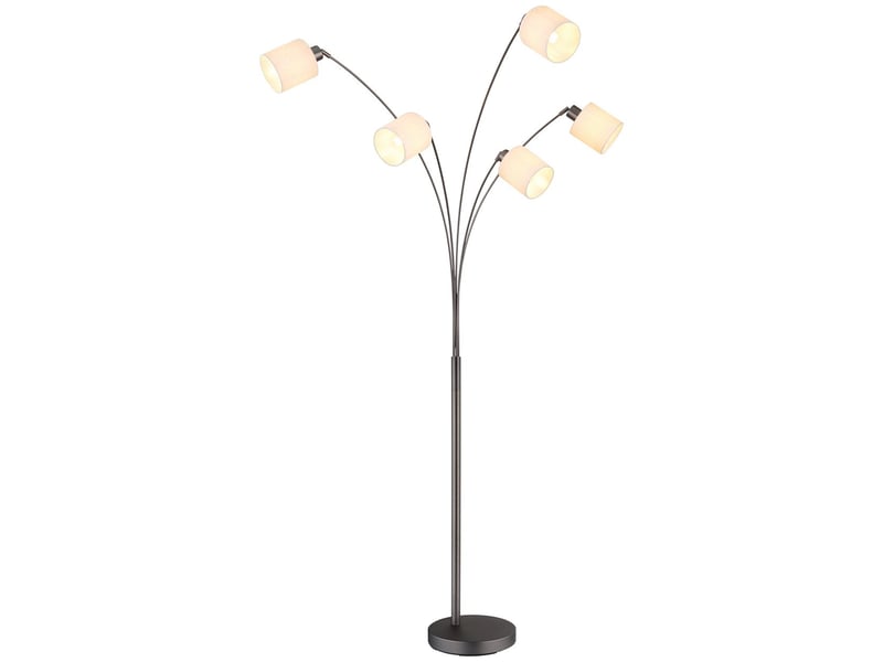  Globo thea lampadaire multibras couleur gris anthracite mat, 5 ampoules led e27  - Conforama A