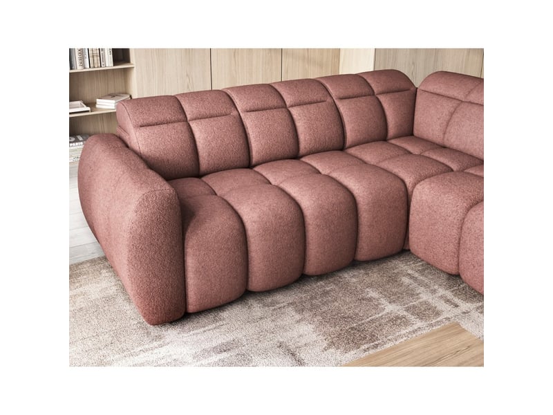  Canapé d'angle électrique ronda 4 places rouge clair – angle droit  - Conforama D
