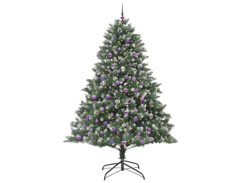 Sapin de noël, arbre de noël artificiel vert 240 cm pvc, plastique et acier cf61498 - Conforama C