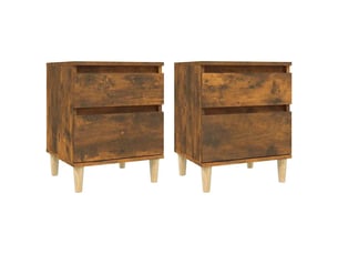 Lot de 2 table de chevet chanmbre, table d'appoint chêne fumé 40x35x50 cm