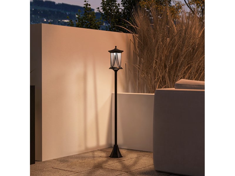  Lampadaire solaire led 17x17x127 cm avec capteur lumineux noir  - Conforama B