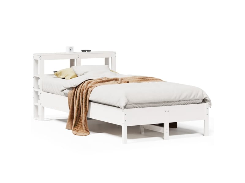Lit double- lit adulte - cadre de lit sans matelas blanc 120x190 cm bois de pin massif - Conforama A