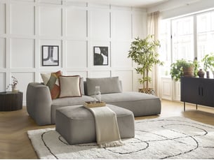 Canapé droit fixe BOBOCHIC LEOPOLD 4 places Tissu taupe