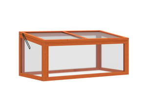 Mini-serre 90x46x40 cm toit ouvrant bois et polycarbonate orange