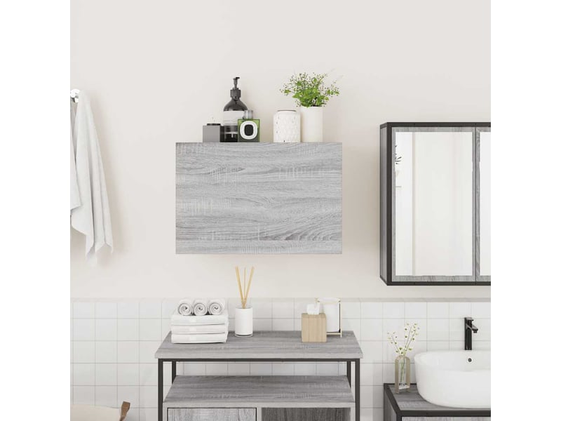  Armoire murale de bain, meuble de rangement sonoma gris 60x25x40cm bois d'ingénierie  - Conforama C