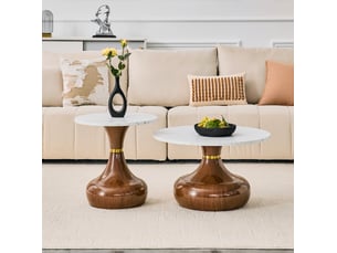 Table basse rond(e) coloris bicolore <strong>HAUSS SPOLE</strong> <strong></strong>