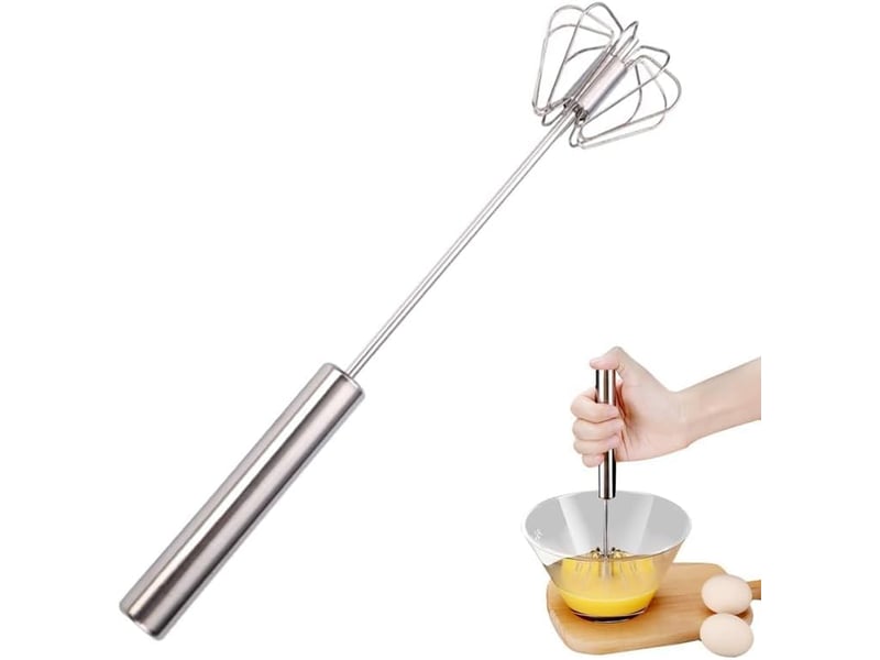  Batteur à main, fouet semi-automatique en acier inoxydable, batteur à œufs semi-automatique rotatif, mélangeur à main, outil d'agitation (12in) CSLZF-KAI0011917LZF - Conforama A
