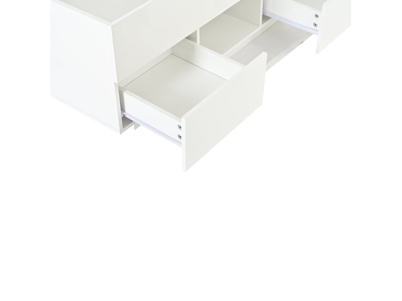  Table basse 100x45x43 cm relevable led panneau de particules blanc  - Conforama D