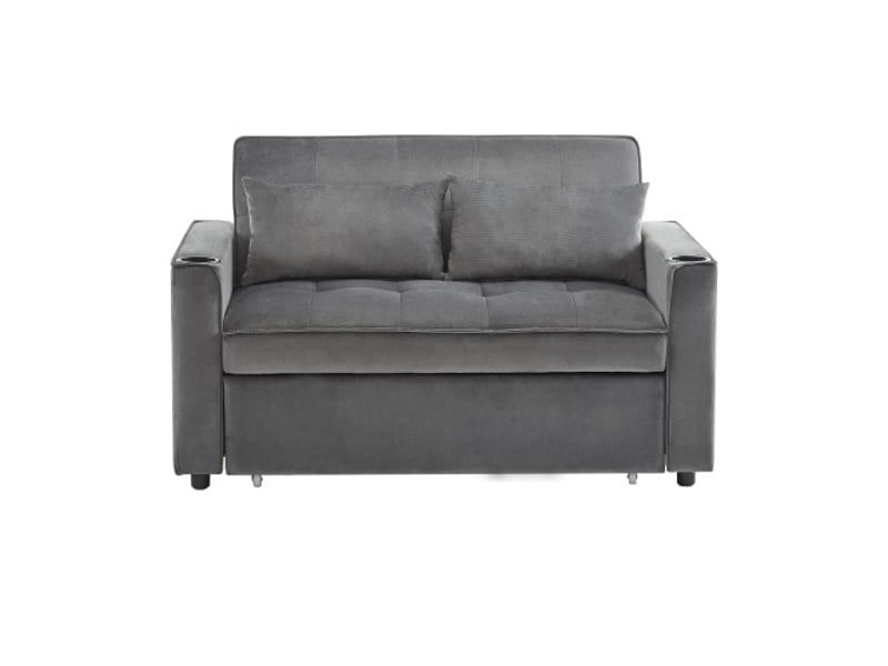  Canapé-lit 2 en 1 multifonction avec porte-gobelets et coussins – parfait salon, chambre, home cinéma  - Conforama D