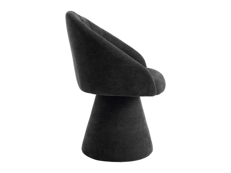  Chaise de salle à manger rembourrée gris, dossier rond, sans accoudoirs – chaise d’appoint moderne  - Conforama D