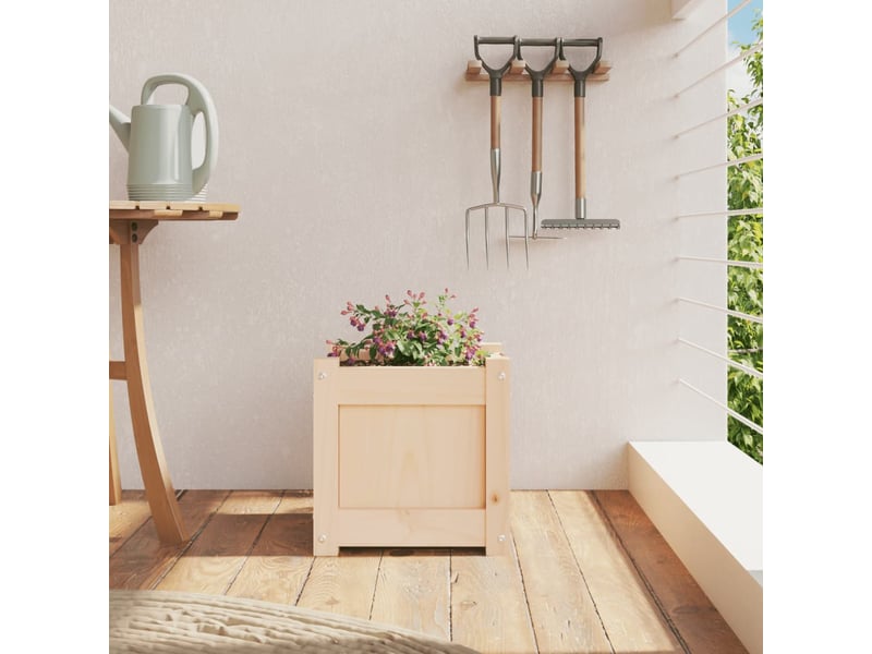  Jardinière - bac à fleurs 31x31x31 cm bois de pin massif  - Conforama C