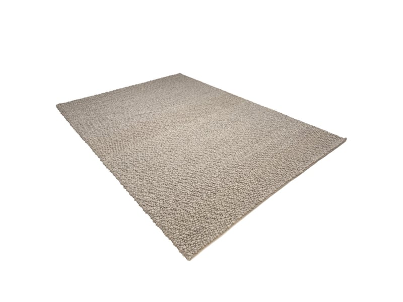  Quentin - tapis rectangulaire 300x400cm en laine bouclée couleur gris  - Conforama D