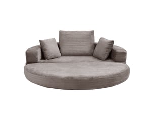 Canapé convertible 2 places en velours côtelé, canapé-lit pliable ovale 173 x 176 cm, sofa moderne avec coussins pour salon