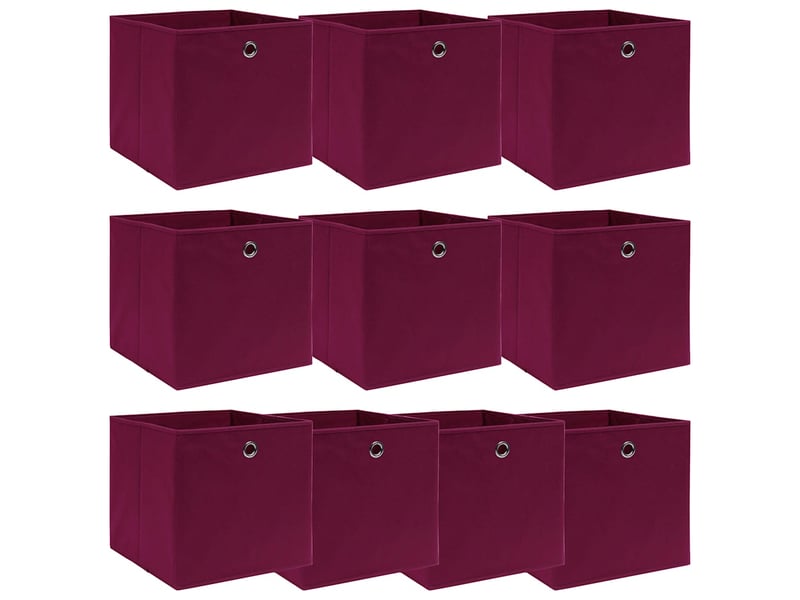  Boîtes de rangement 10 pcs rouge foncé 32x32x32 cm tissu shl78093  - Conforama B