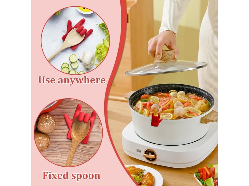 (2 pièces)repose cuillère,gadgets de cuisine couvercle de casserole en forme de doigt pour éviter les débordements support de louche à soupe surélevée - Conforama C