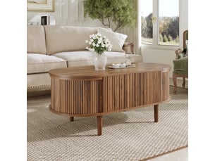 Table basse ovale coloris marron <strong></strong> <strong></strong> - 48 cmx100 cm