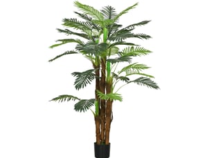Palme artificielle, 160 cm plante verte avec 36 branches, plante d'intérieur, arbre en plastique, déco pour intérieur et extérieur, vert