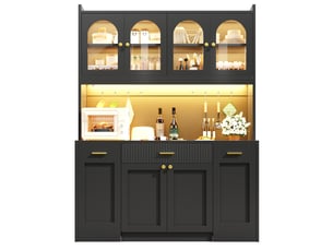 Buffet 6 porte(s) 3 tiroir(s) <strong></strong> <strong></strong> - 120 cm coloris noir
