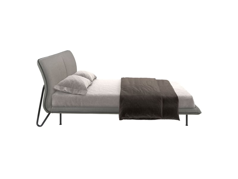  Lit en tissu gris foncé 7221 - Conforama W