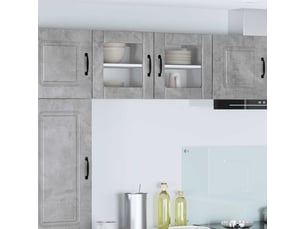 Meuble mural de cuisine, cabinet en verre mural gris béton 40x31x40cm shl1619