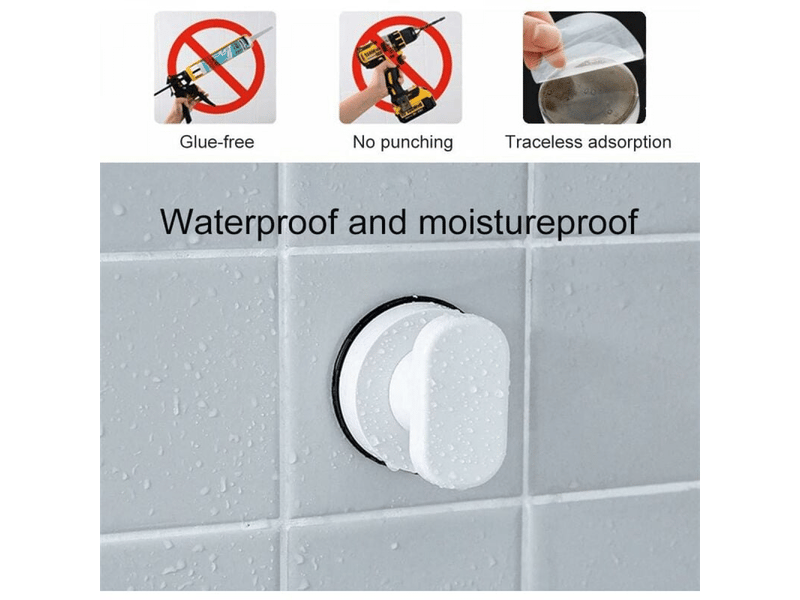  Poignée de porte à ventouse, 2 poignées portables en verre pour réfrigérateur, poignée de salle de bain avec ventouse forte, 62 x 50 mm.  - Conforama B
