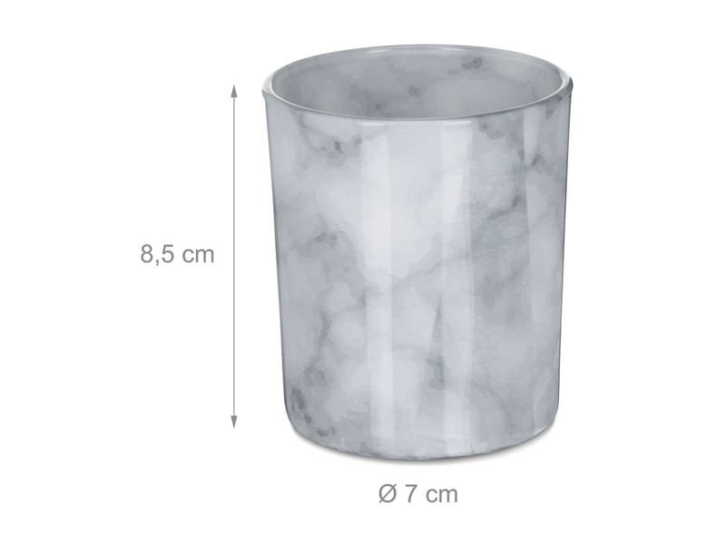  Lot de 12 photophores décoratifs ronds pour bougies ambiance chaleureuse 8 x 8 x 10 cm en verre gris 13_0011631  - Conforama C