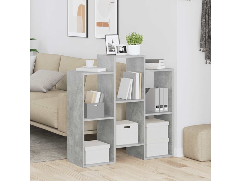  Buffet - bahut - meuble de rangement gris béton 90 x 30 x 90 cm  - Conforama D