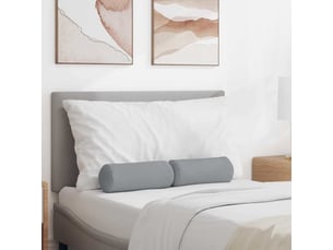Lot de 2 coussins d'accent, coussins décoratifs, coussins lombaires tissu gris clair ø 15 x 40 cm cf56693