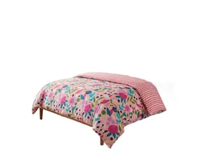 Parure de lit 140x200 cm percale de coton floral collage rose - kate merritt