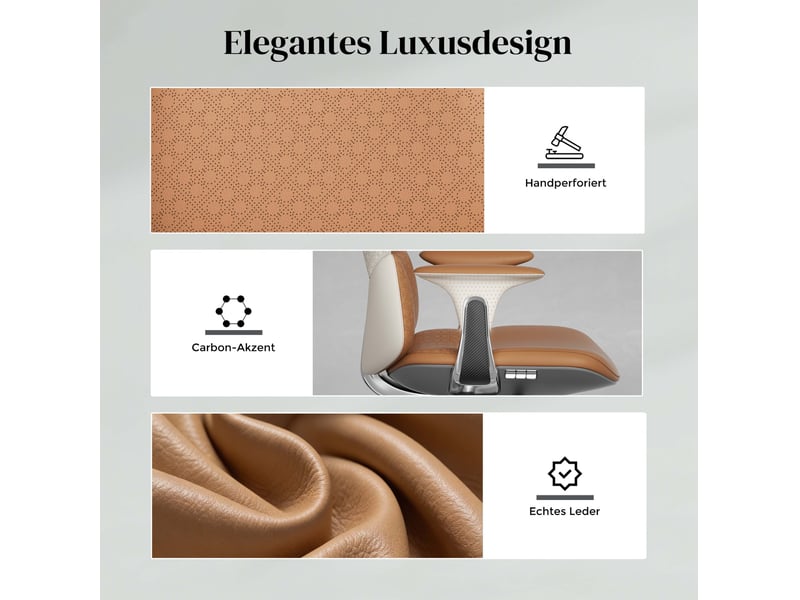  Fauteuil de bureau 70 x 66 x 114 cm marron en cuir de bovin, inclinaison réglable à 135 degrés  - Conforama C