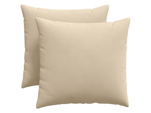 Lot de 2 coussins de canapé, coussins décoratifs tissu crème 50 x 50 cm cf58815