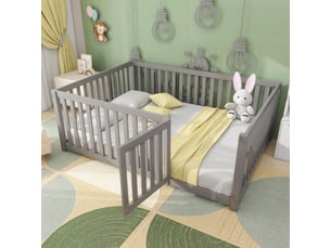 Lit 2 places 140x200 cm REDOM coloris gris