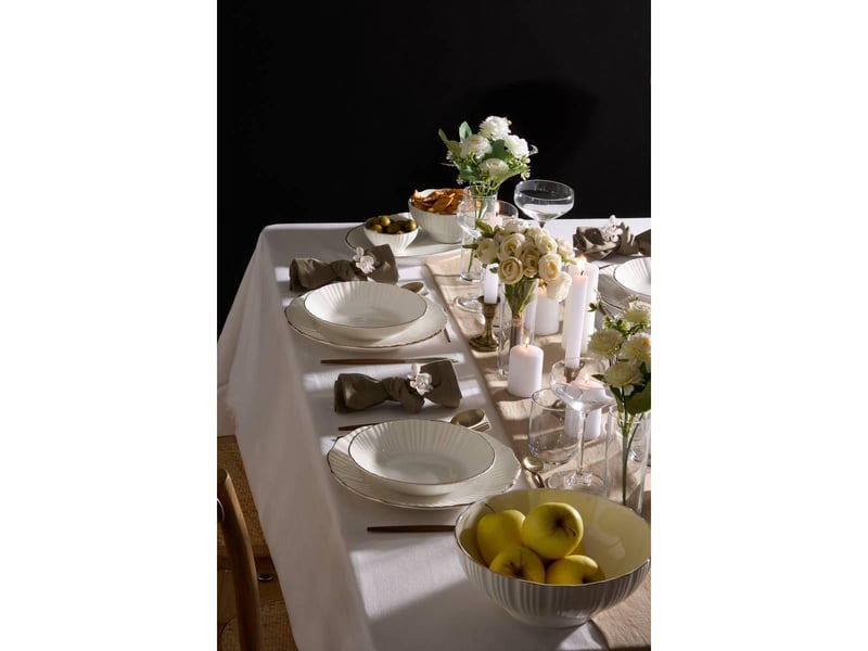  Lot de 6 assiettes plates daphné ronde d.27cm blanc DAPHNE - Conforama D